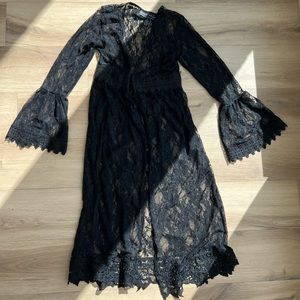 Black Lace Kimono